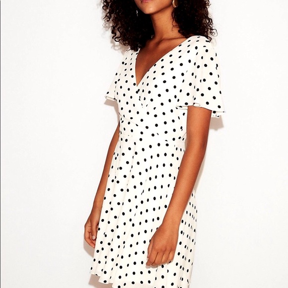 Express Dresses & Skirts - Express Polka Dot V-neck Mini Dress